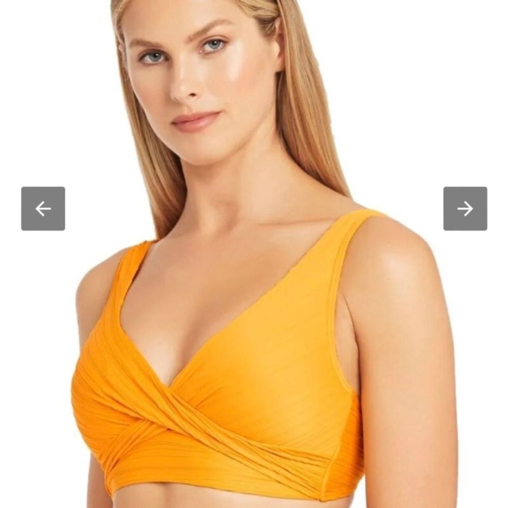 Sea Level Swim Casablanca Front MultiFit Bra Top Sunflower Size US 10 NWT
